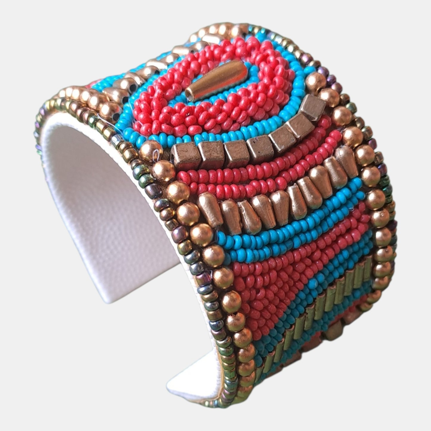 Cuff beads bracelet Red