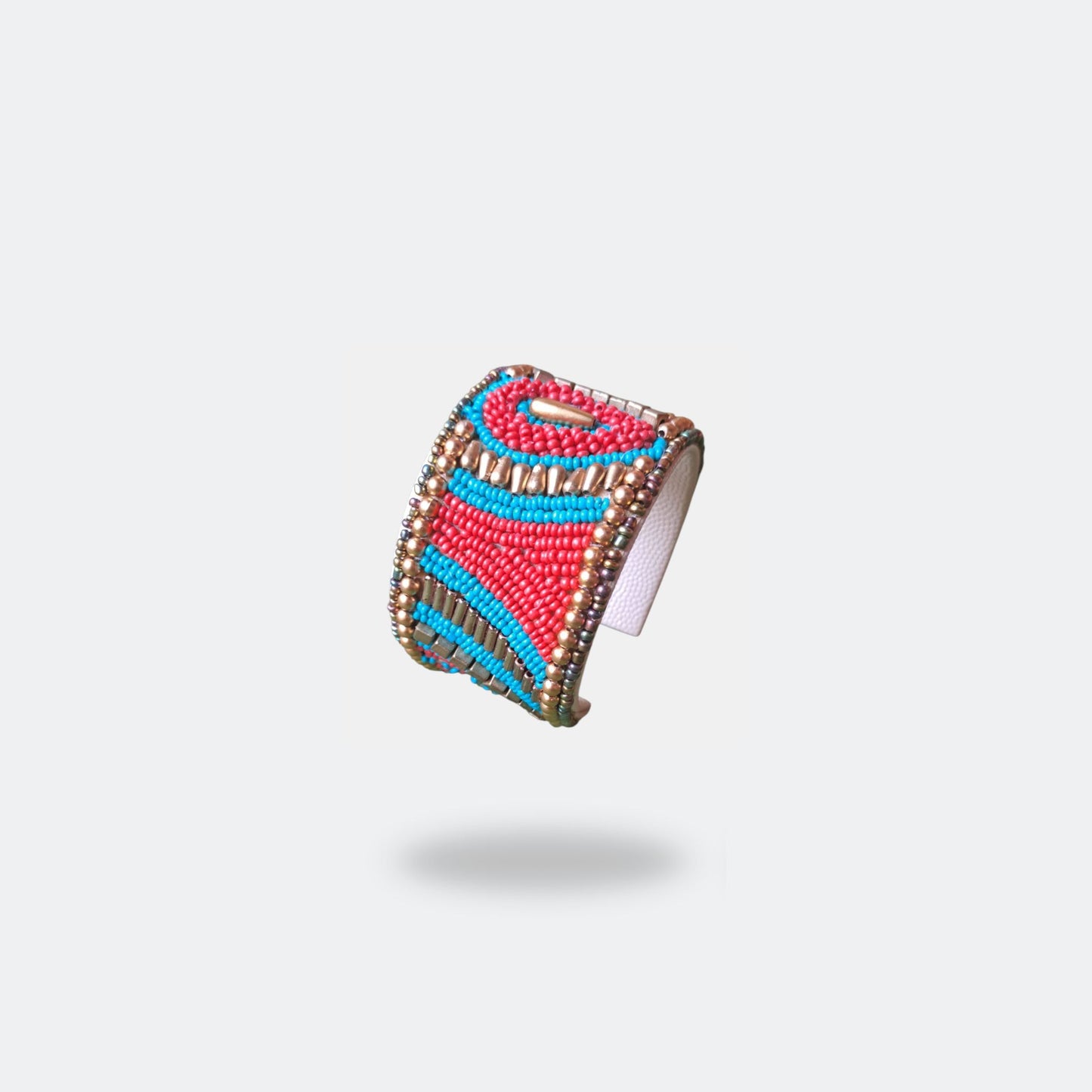 Cuff beads bracelet Red