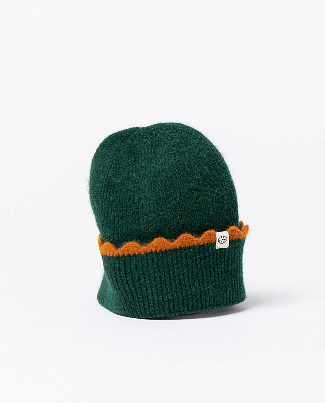 Knitted beanie with contrasting details Dark Green