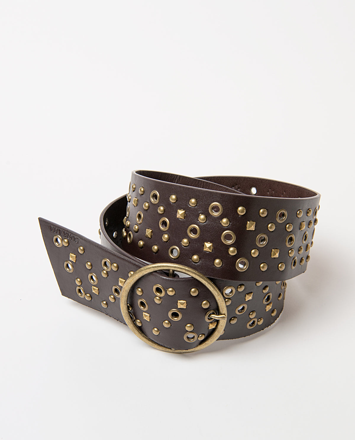 Belt with studs Brown