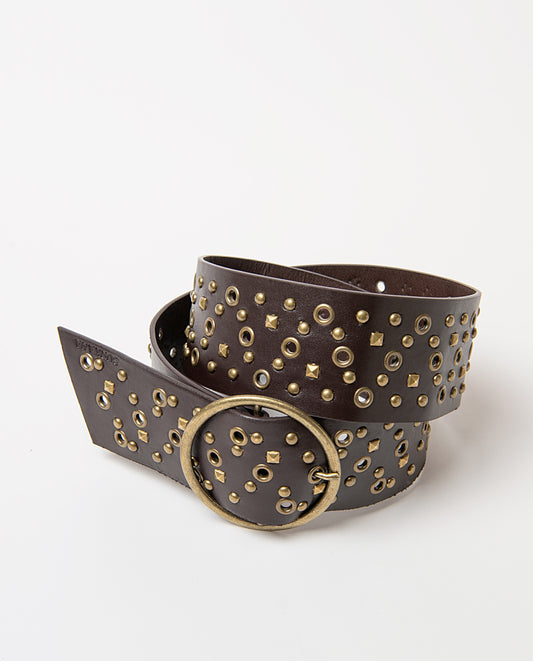 Belt with studs Brown