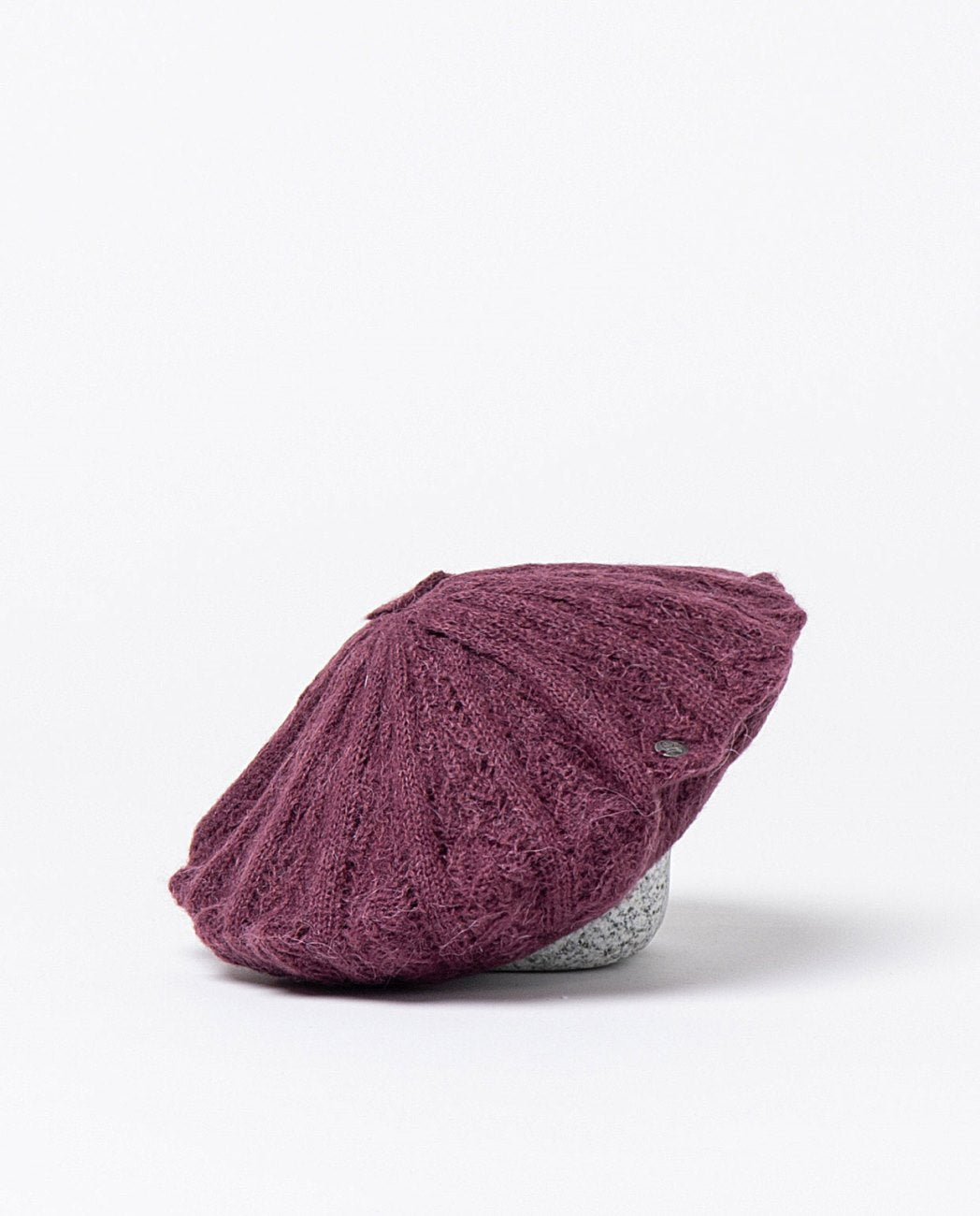 Burgundy knitted beret