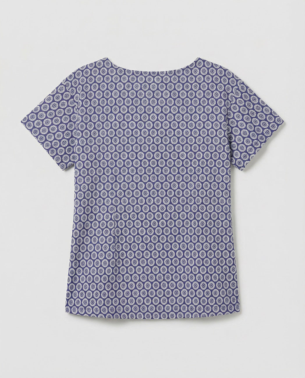 Boat neck printed top Blue