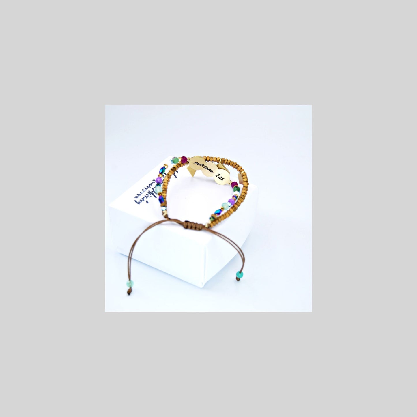 Bracelet double bronze Beige