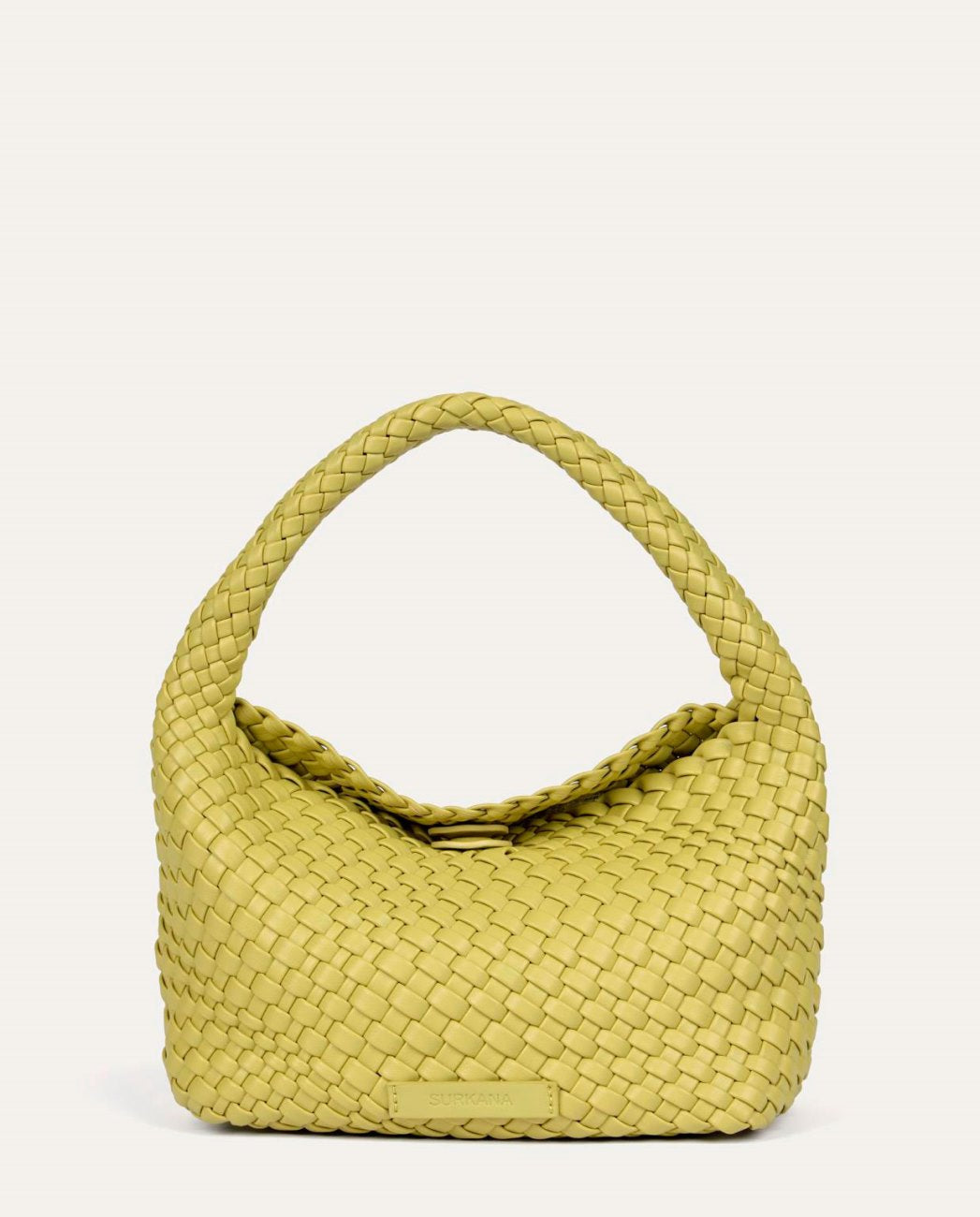 Braided lime handbag.