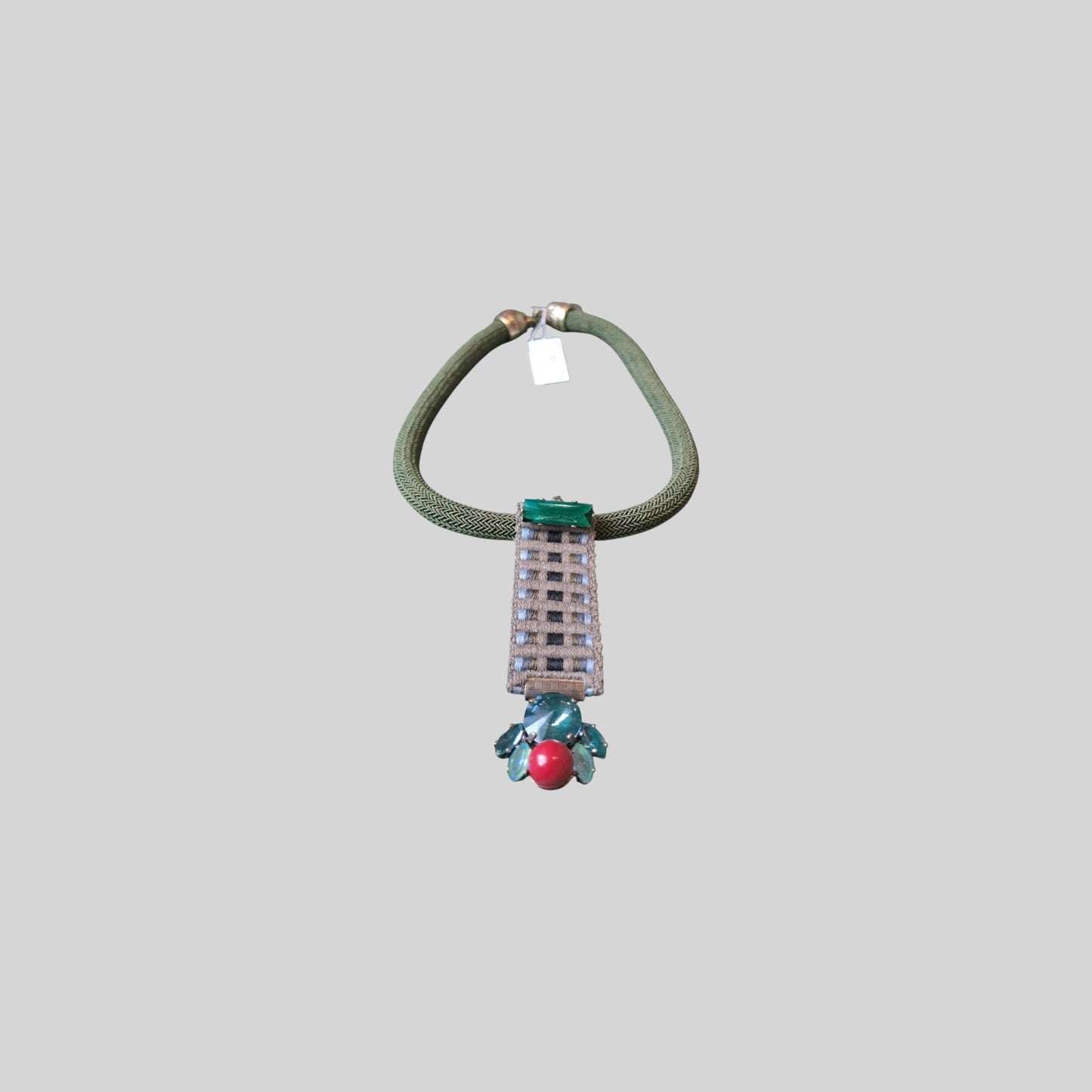2 in 1 necklace - brooch Khaki