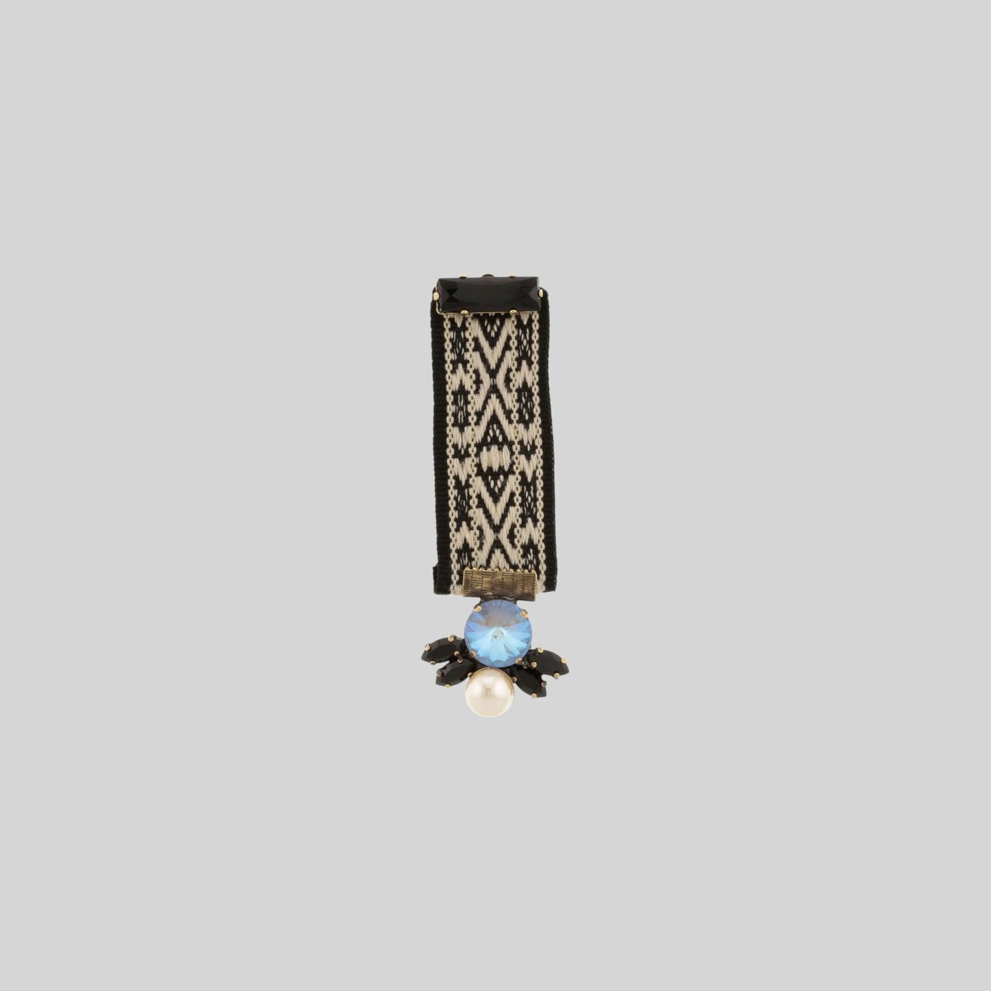 2 in 1 necklace - brooch Black