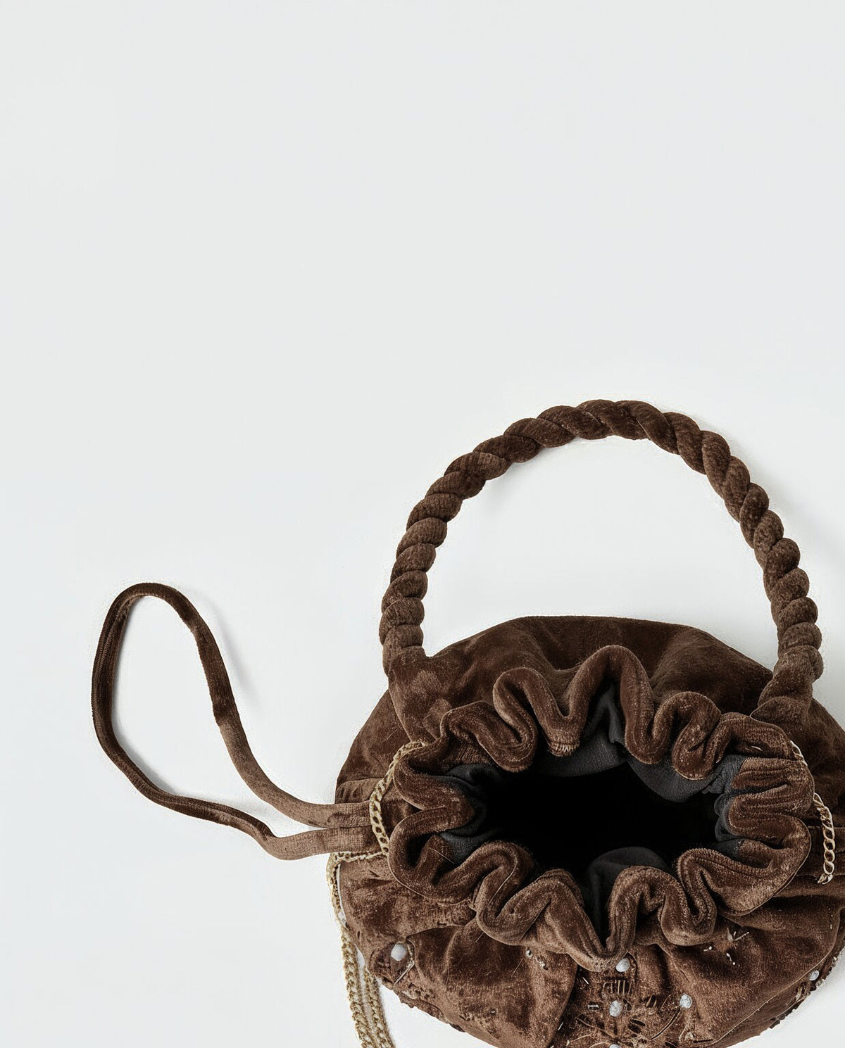 Beaded bucket Brown