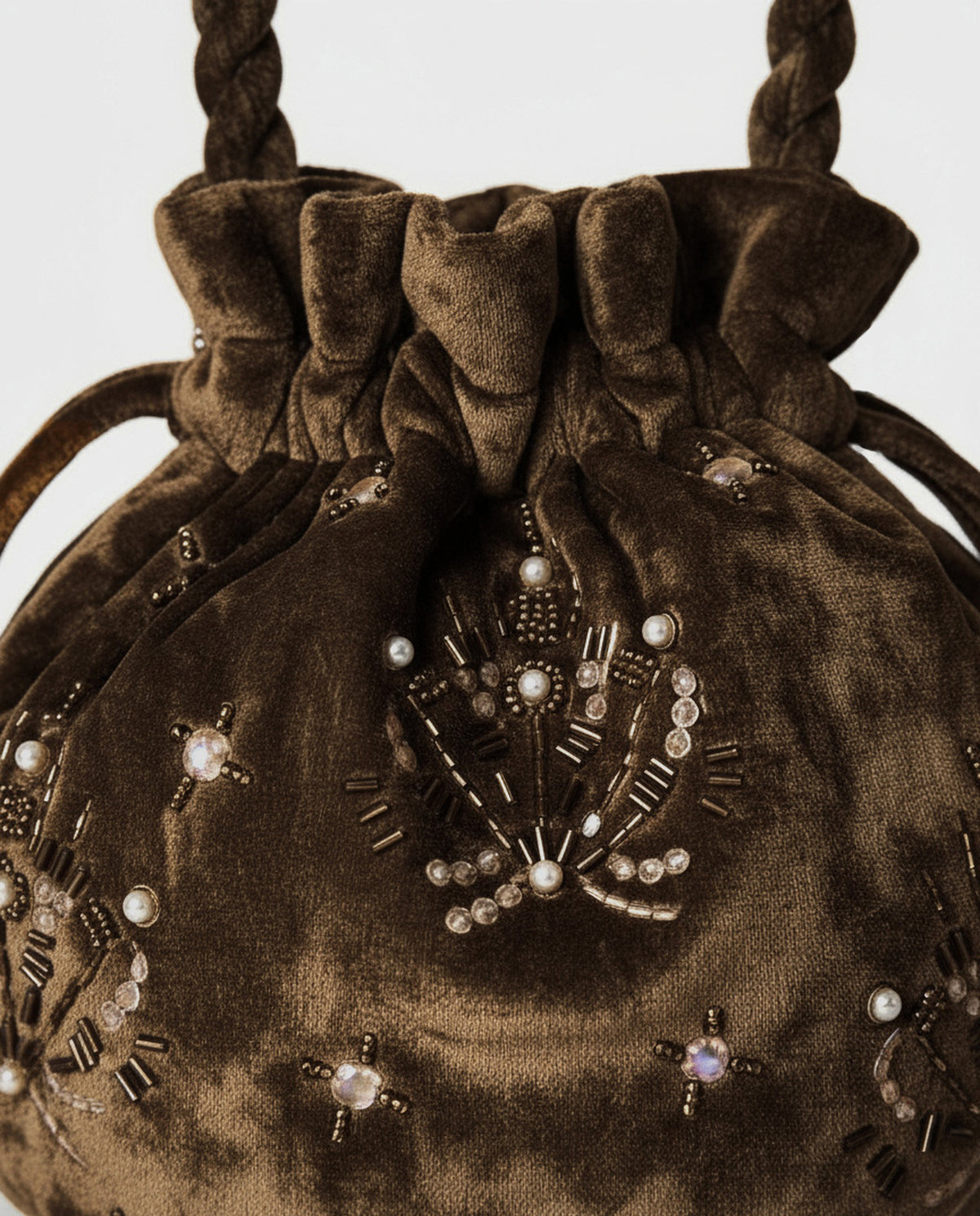 Beaded bucket Brown