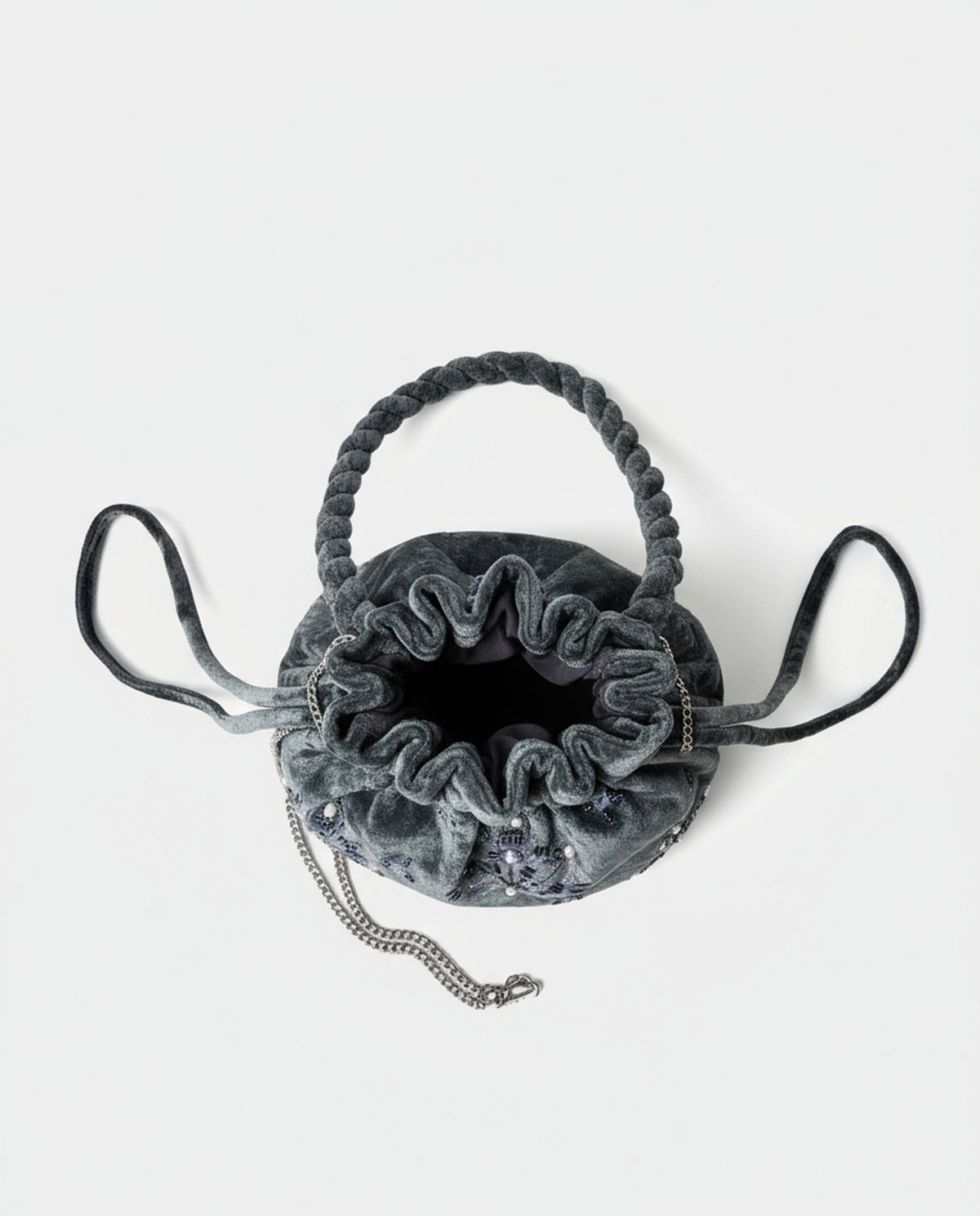 Beaded bucket Grey