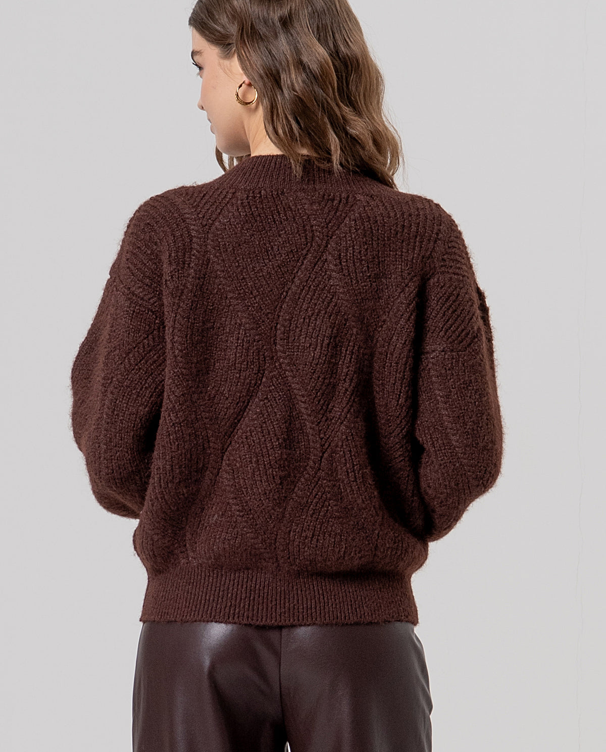 Cable knit sweater Chocolate