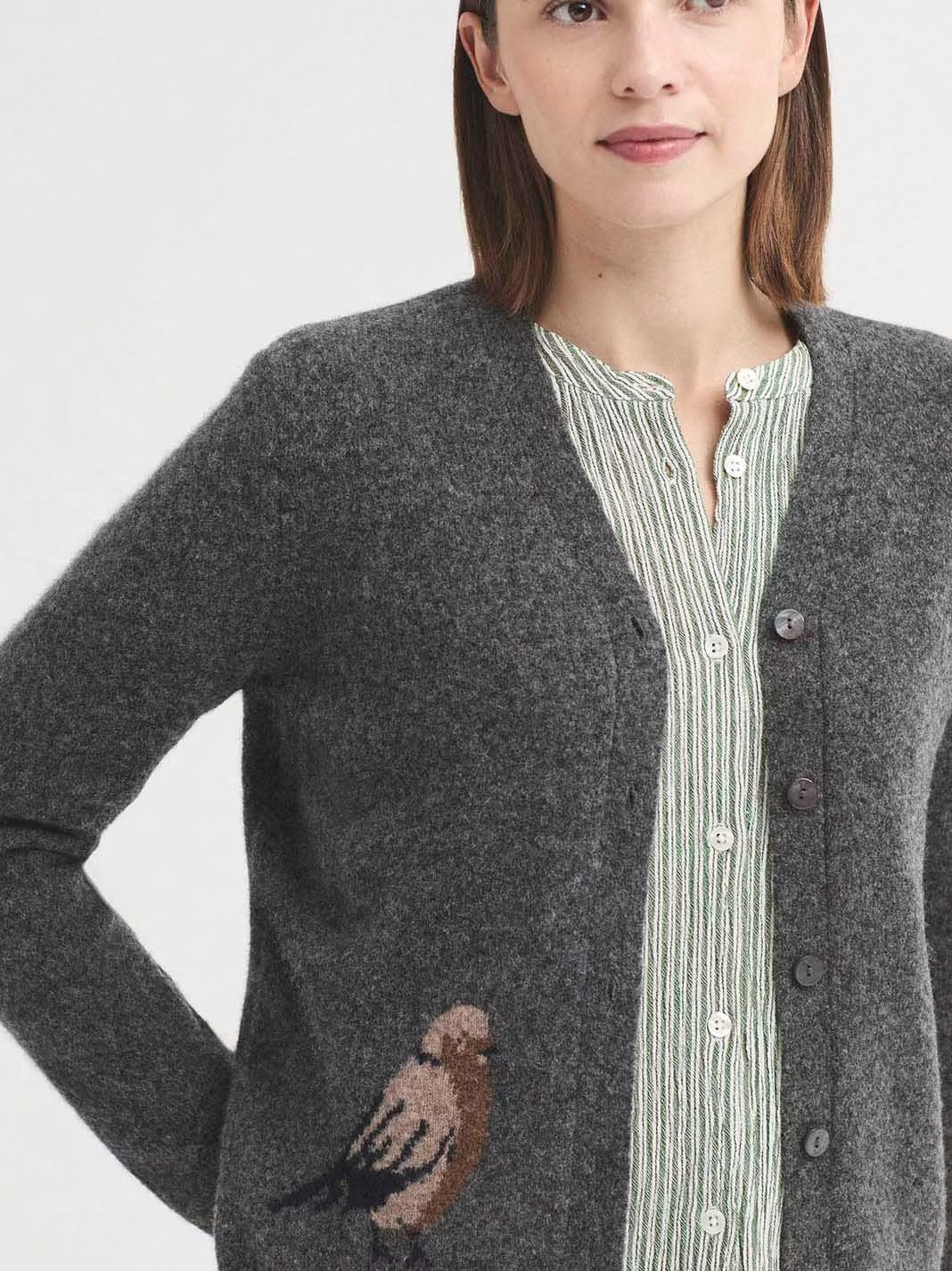 Bird cardigan Grey