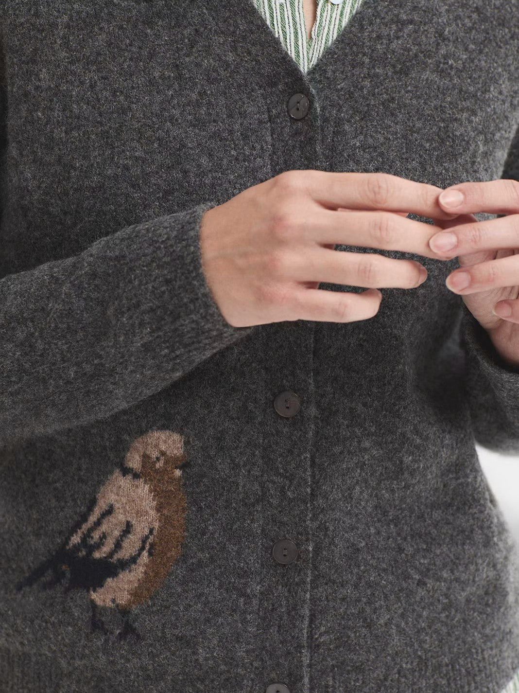 Bird cardigan Grey