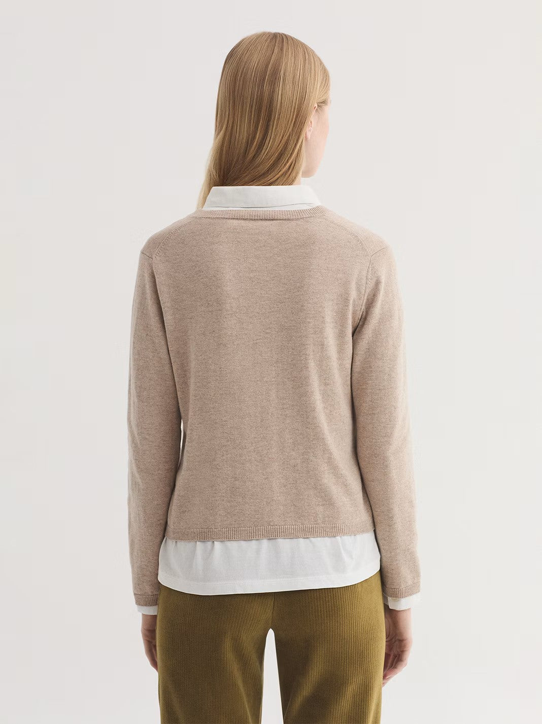 Cardigan with embroidered flowers Beige