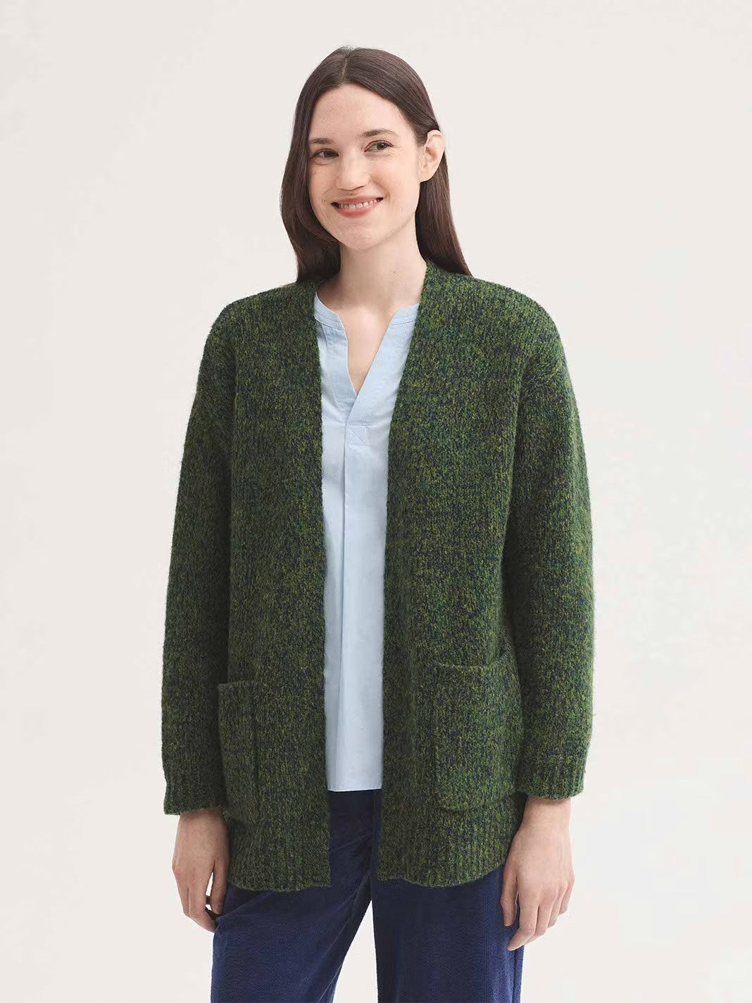 Open front cardigan Green