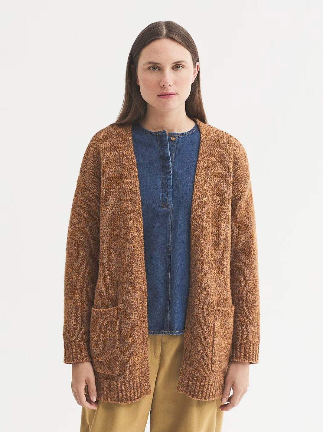 Open front cardigan Ochre