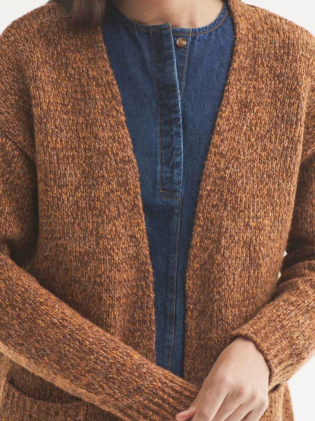 Open front cardigan Ochre
