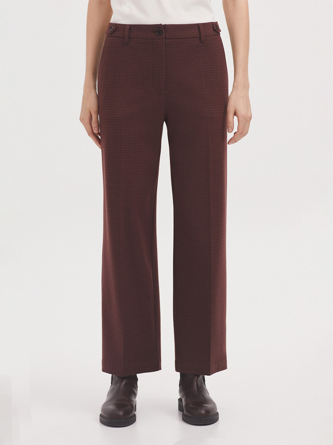 Window Check trousers chestnut