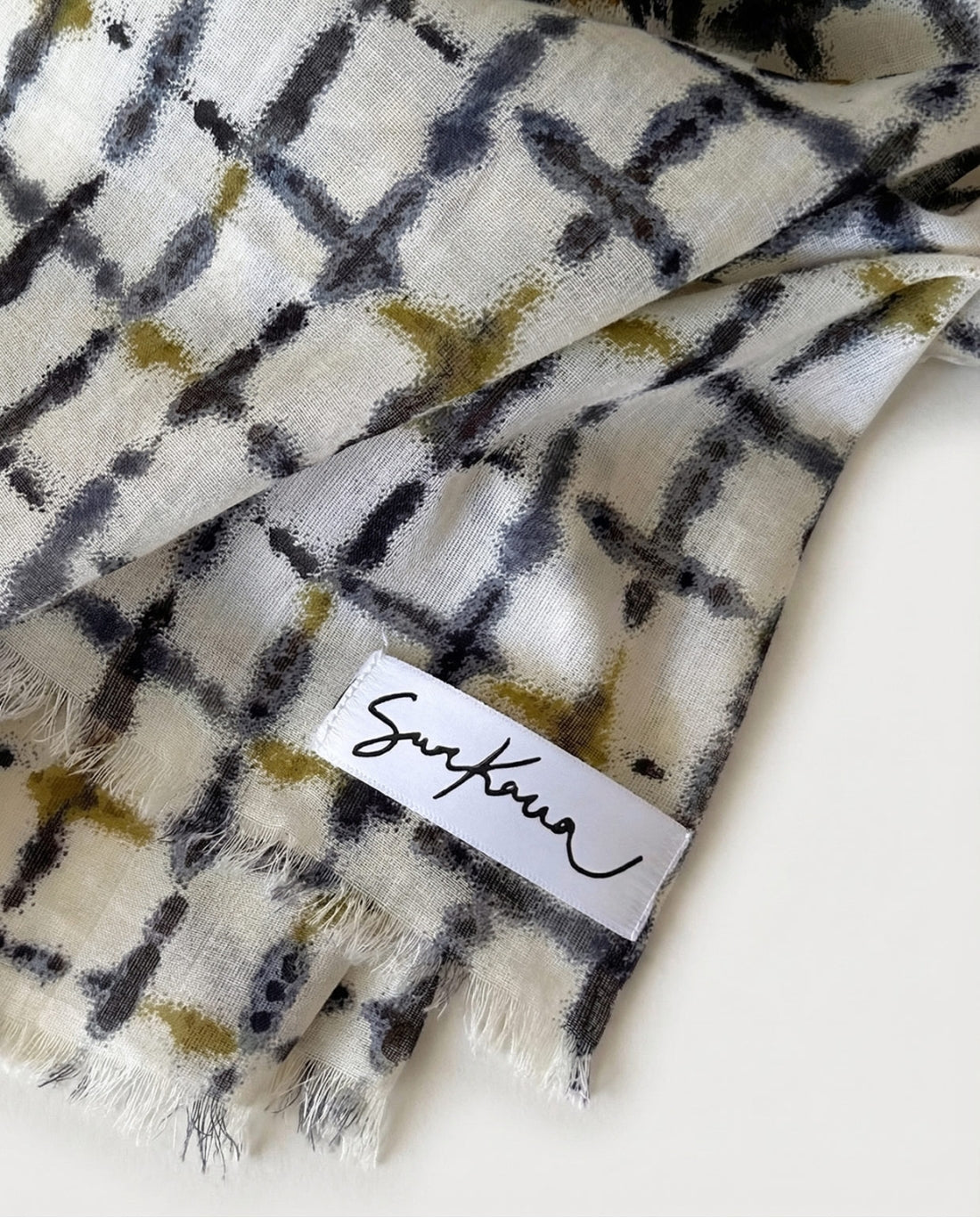 Checkered scarf Khaki