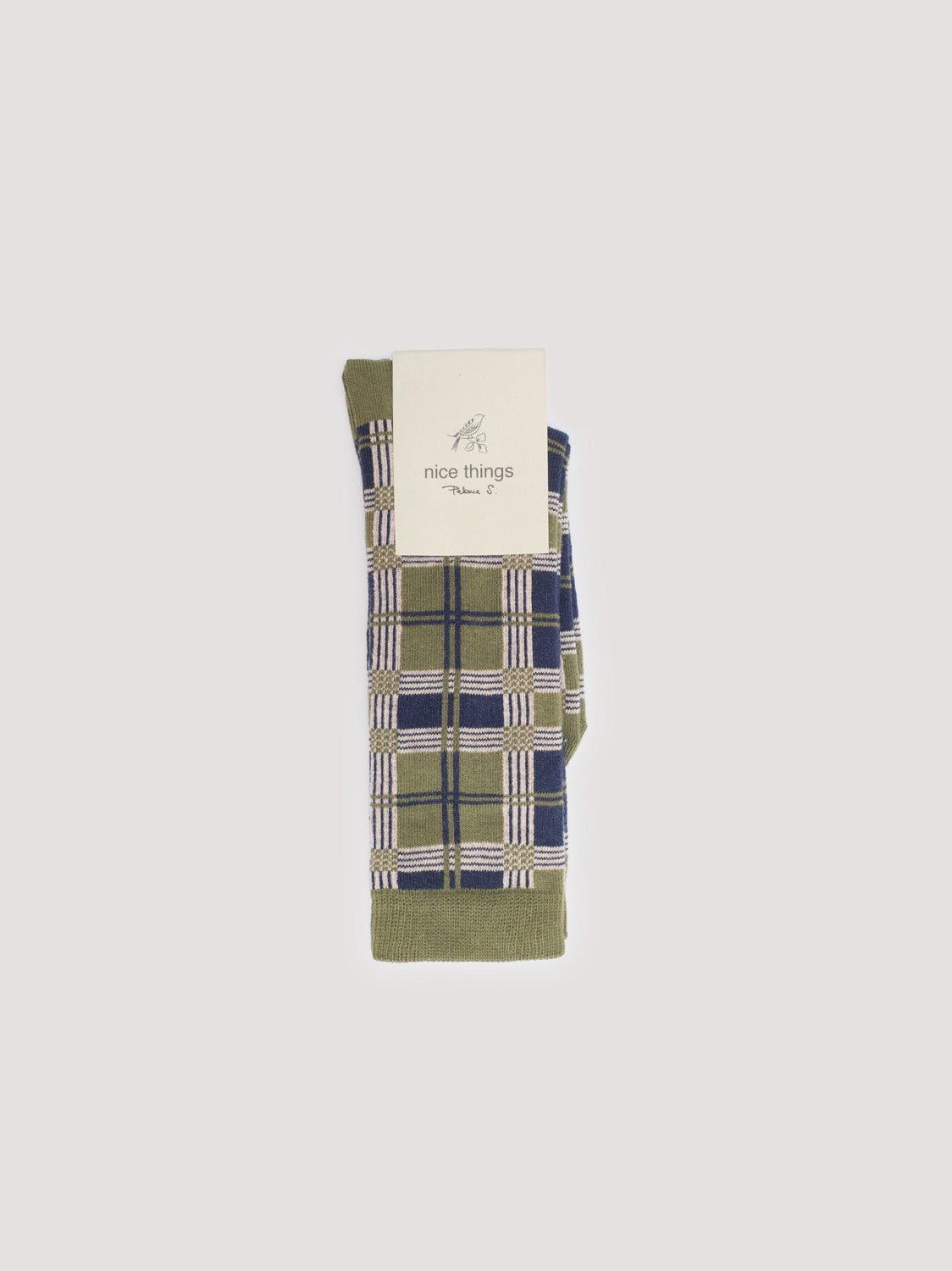 Checkered socks Khaki