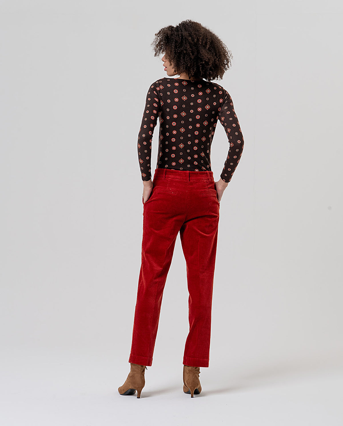 Chino corduroy trousers Red