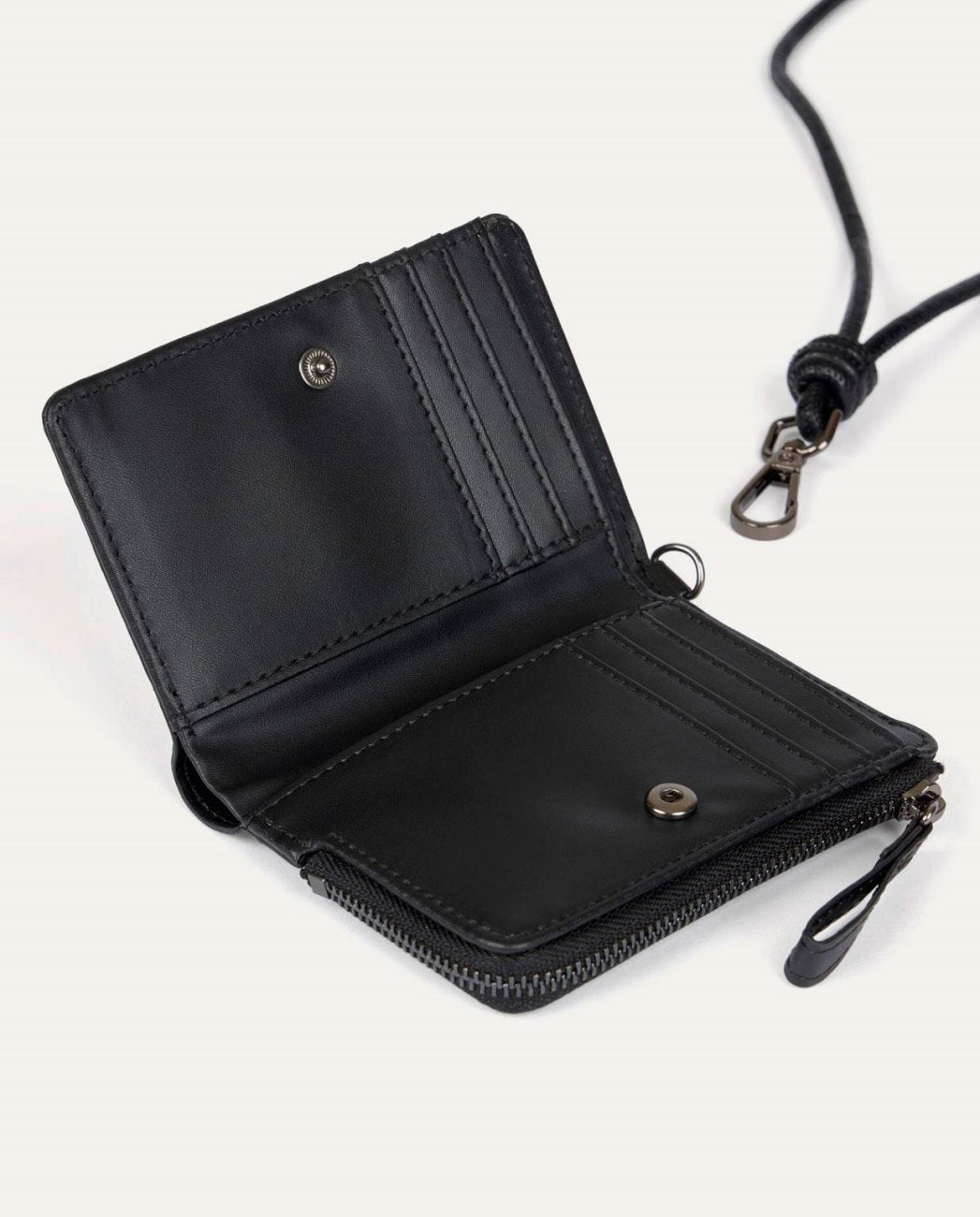 Wallet with strap Black
