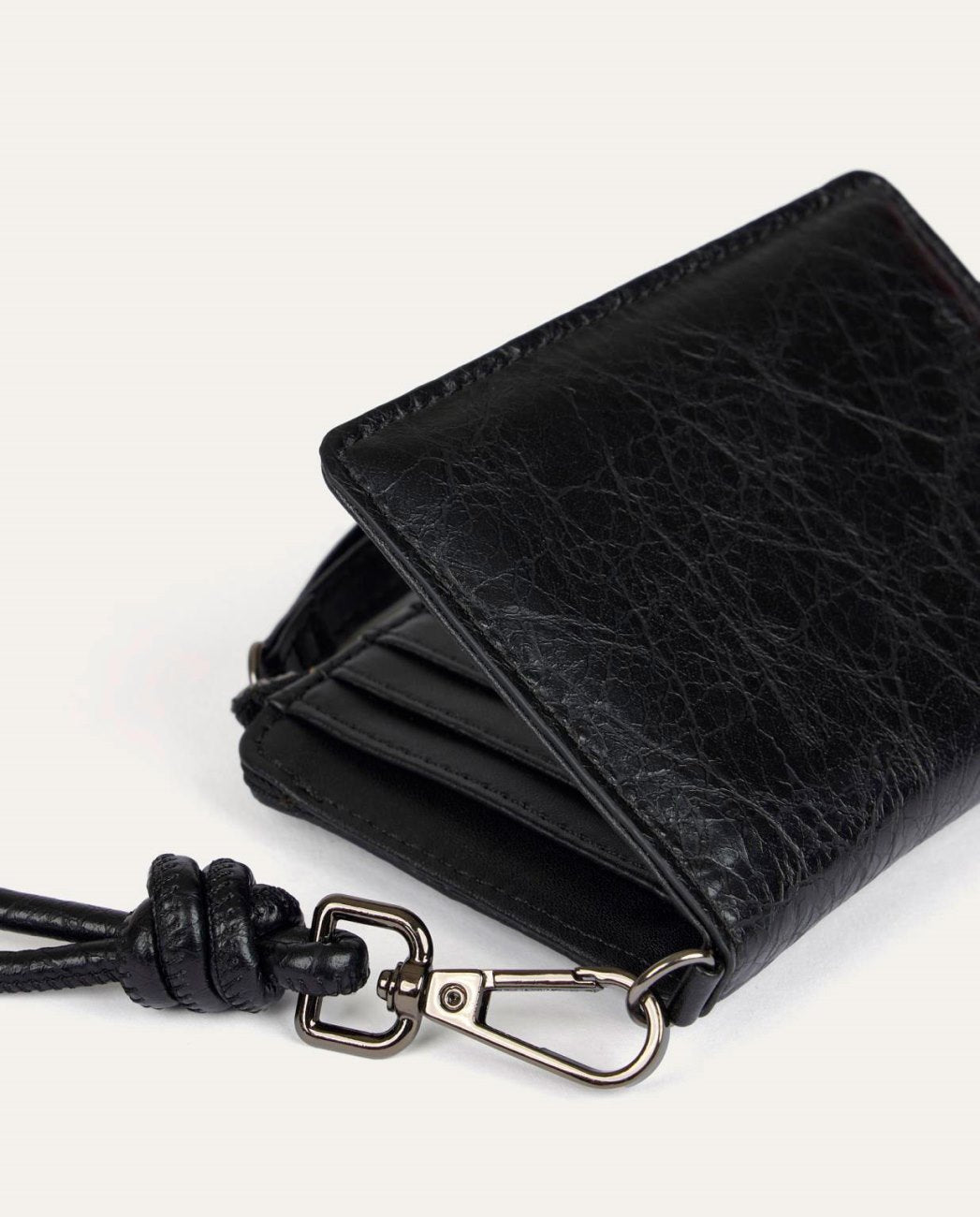 Wallet with strap Black