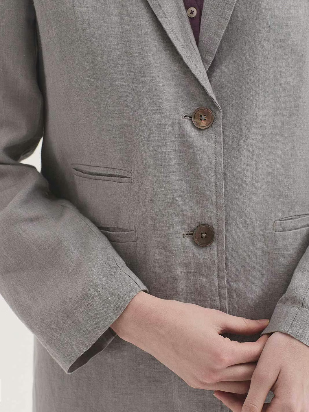 Tailored linen coat Light Grey