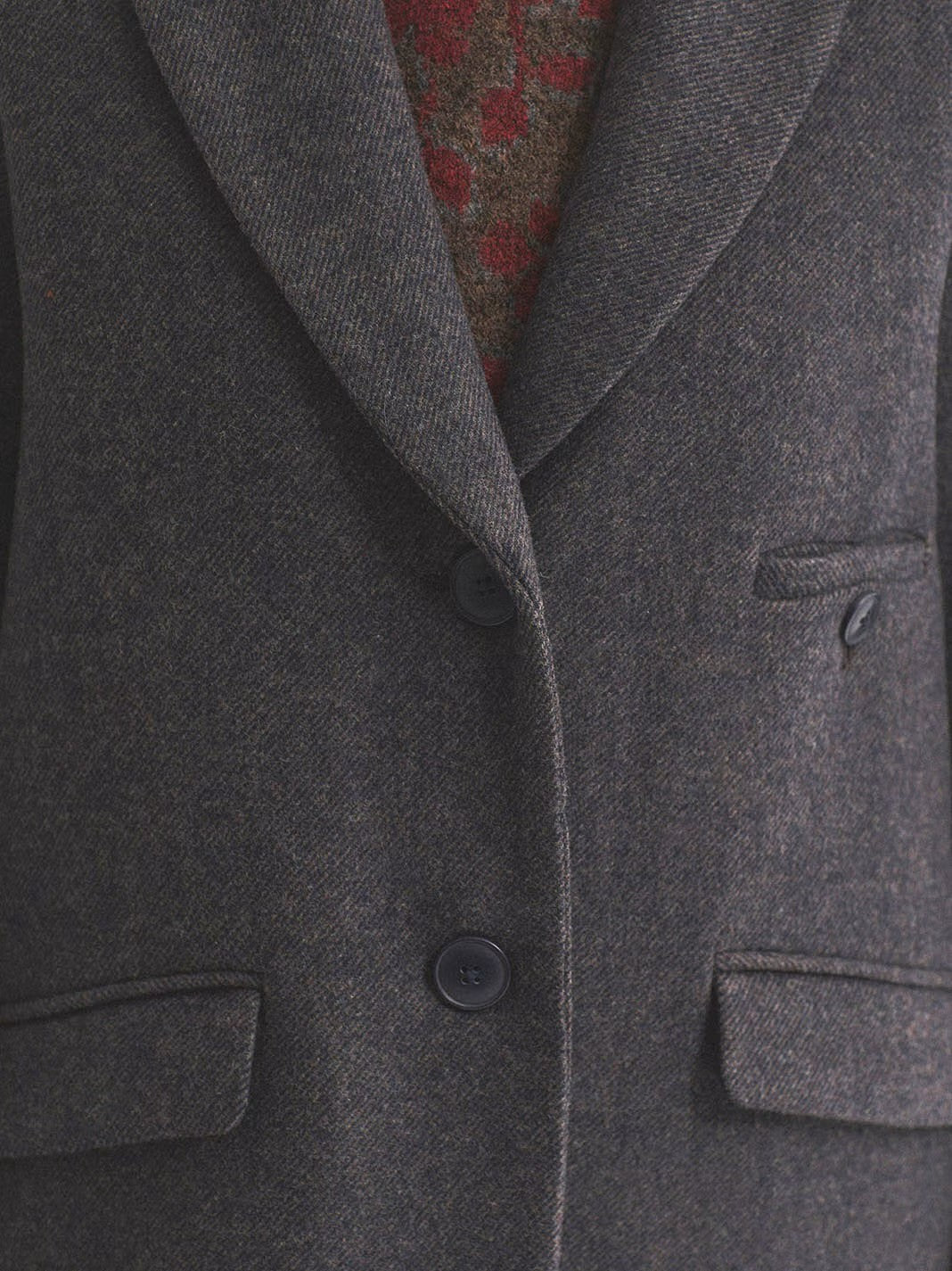 Tailored twill coat Grey