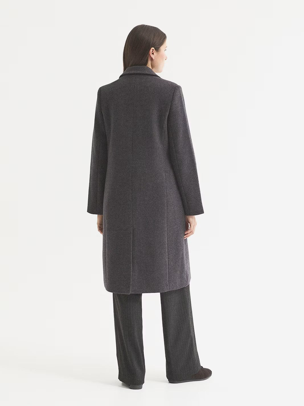 Tailored twill coat Grey