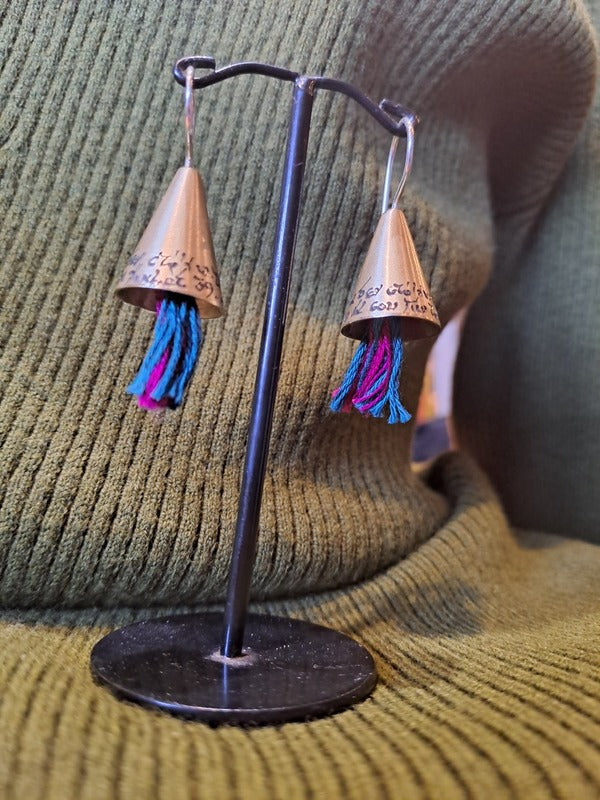 Bronze earrings, with tassels