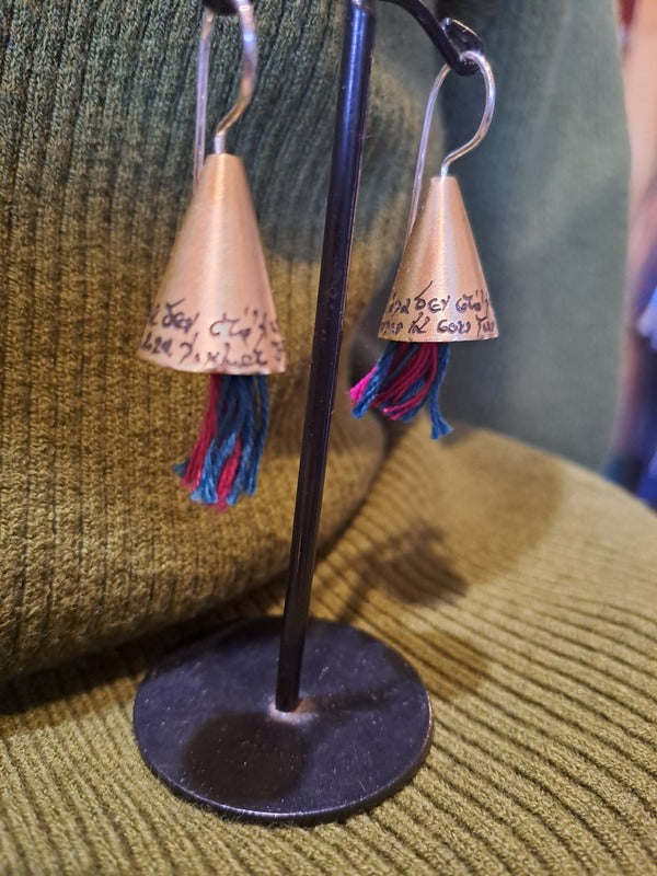 Bronze earrings, with tassels