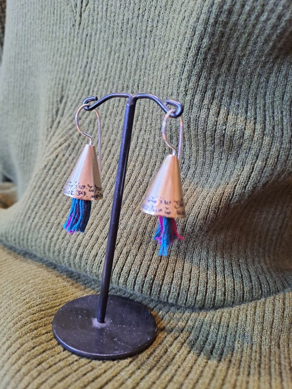 Bronze earrings, with tassels