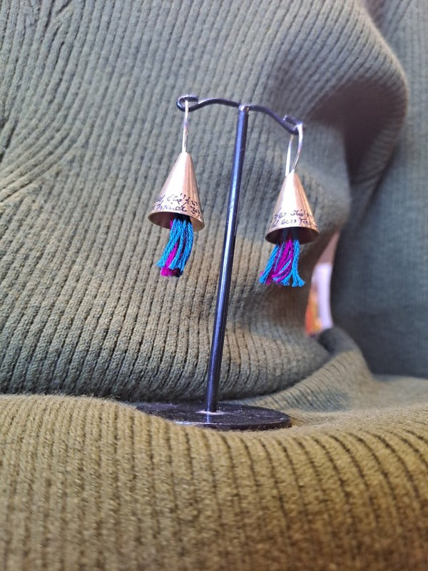 Bronze earrings, with tassels