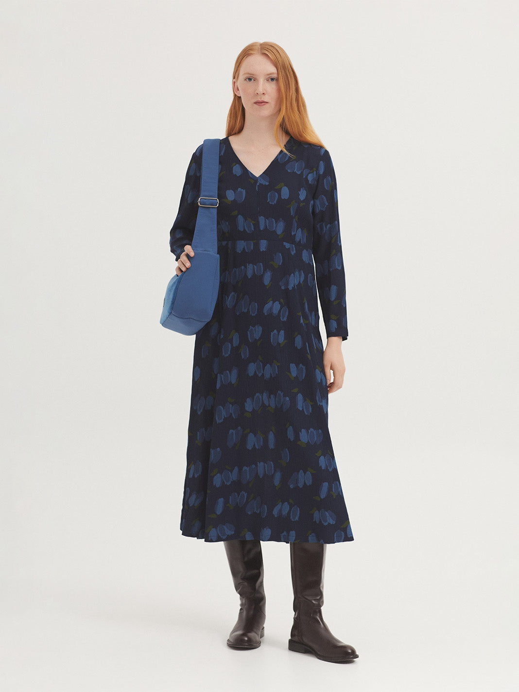 Corduroy and nylon crossbody bag Cobalt Blue