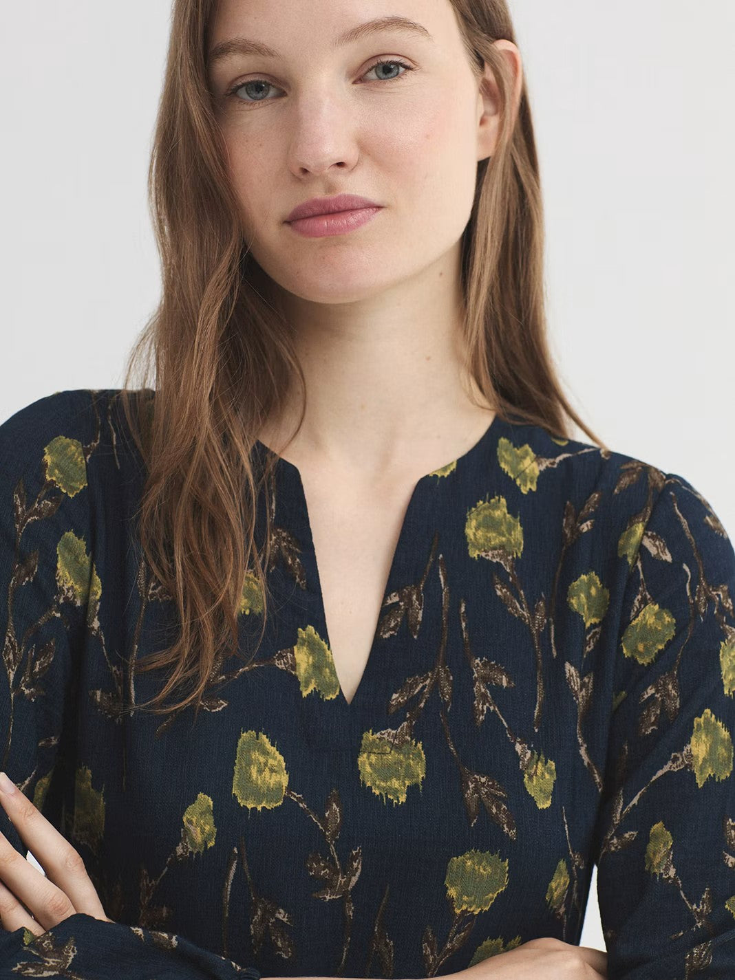 Dress blurred flowers Navy