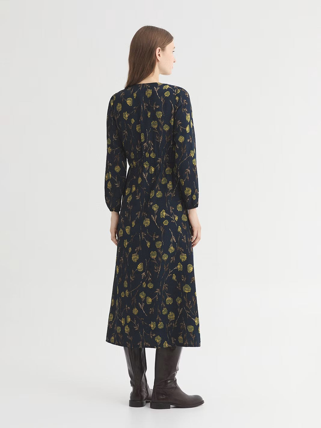 Dress blurred flowers Navy