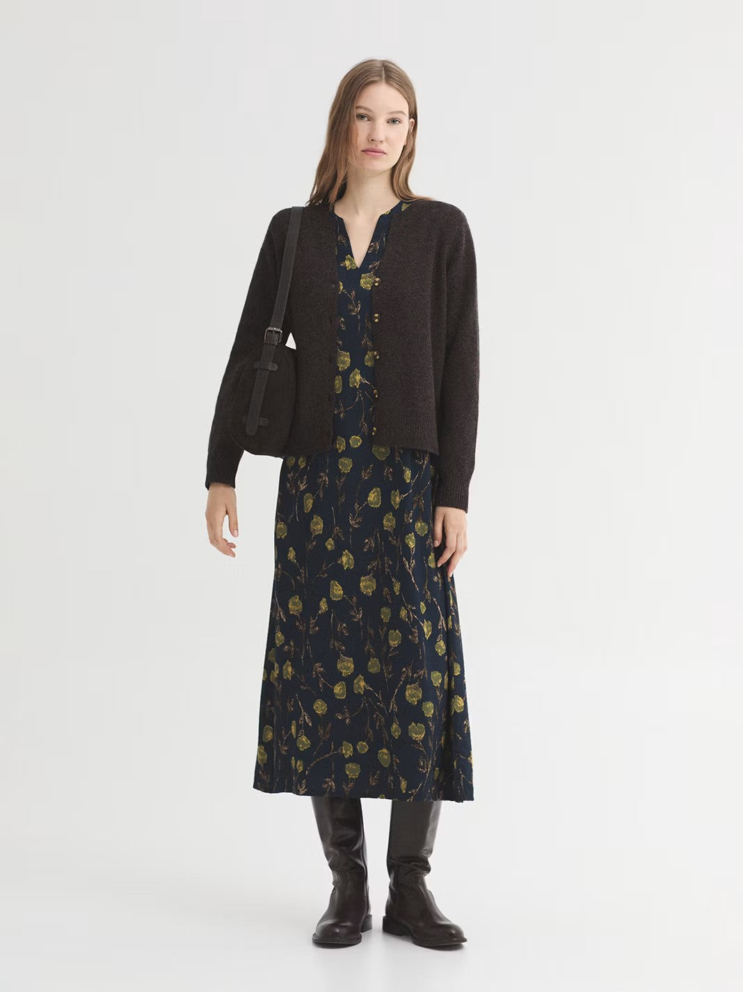 Dress blurred flowers Navy