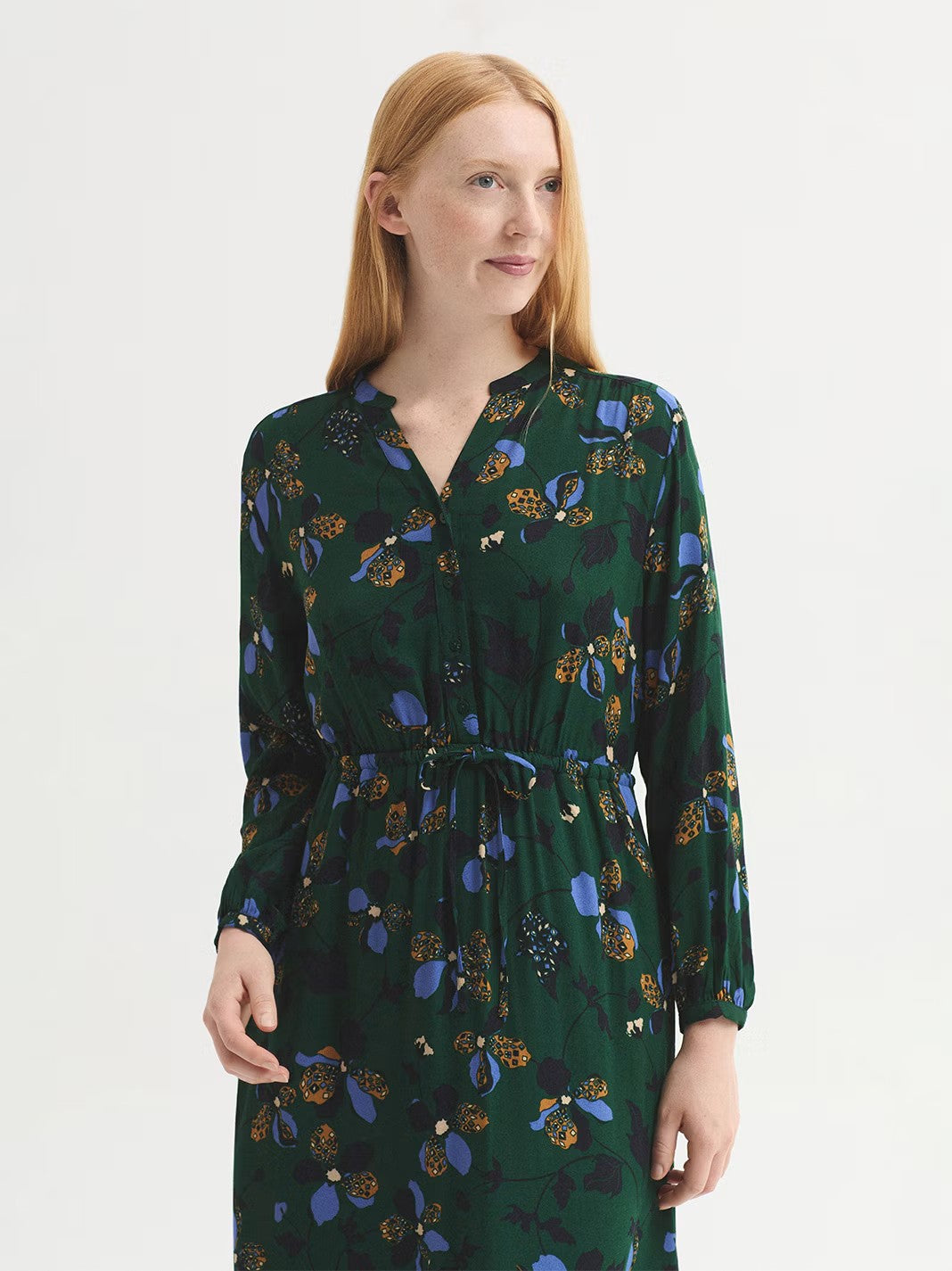 Dress geometric flowers Green