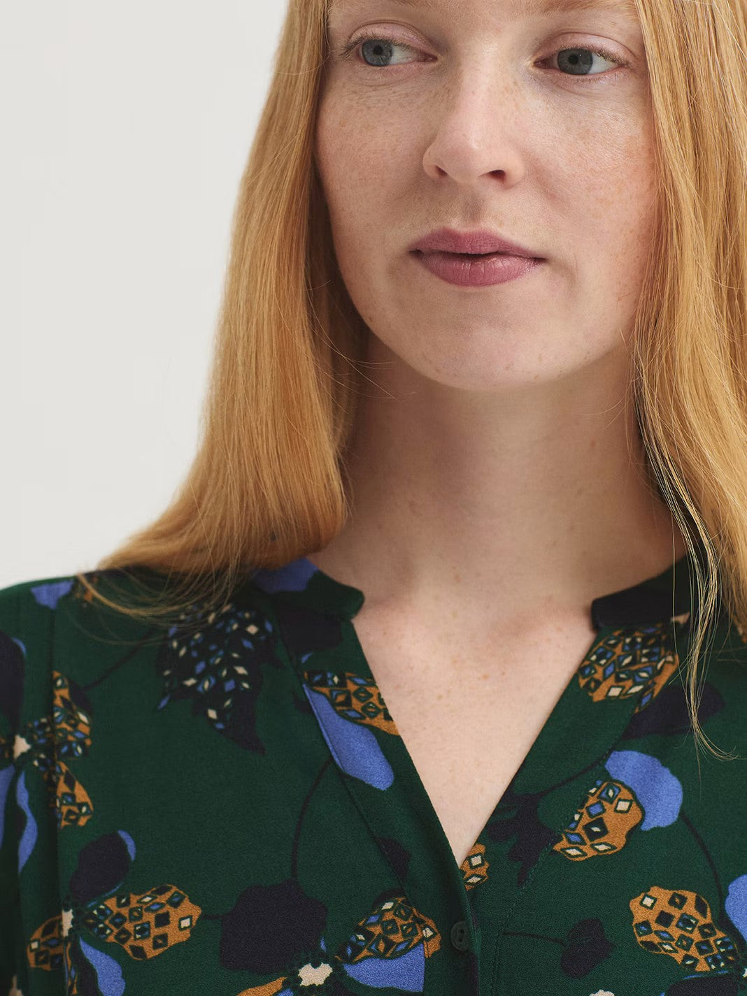 Dress geometric flowers Green