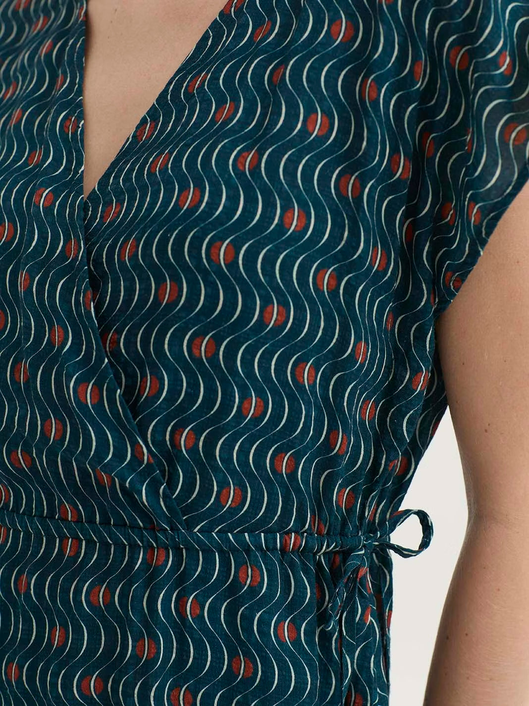 Hellenic Waves print midi dress Blue
