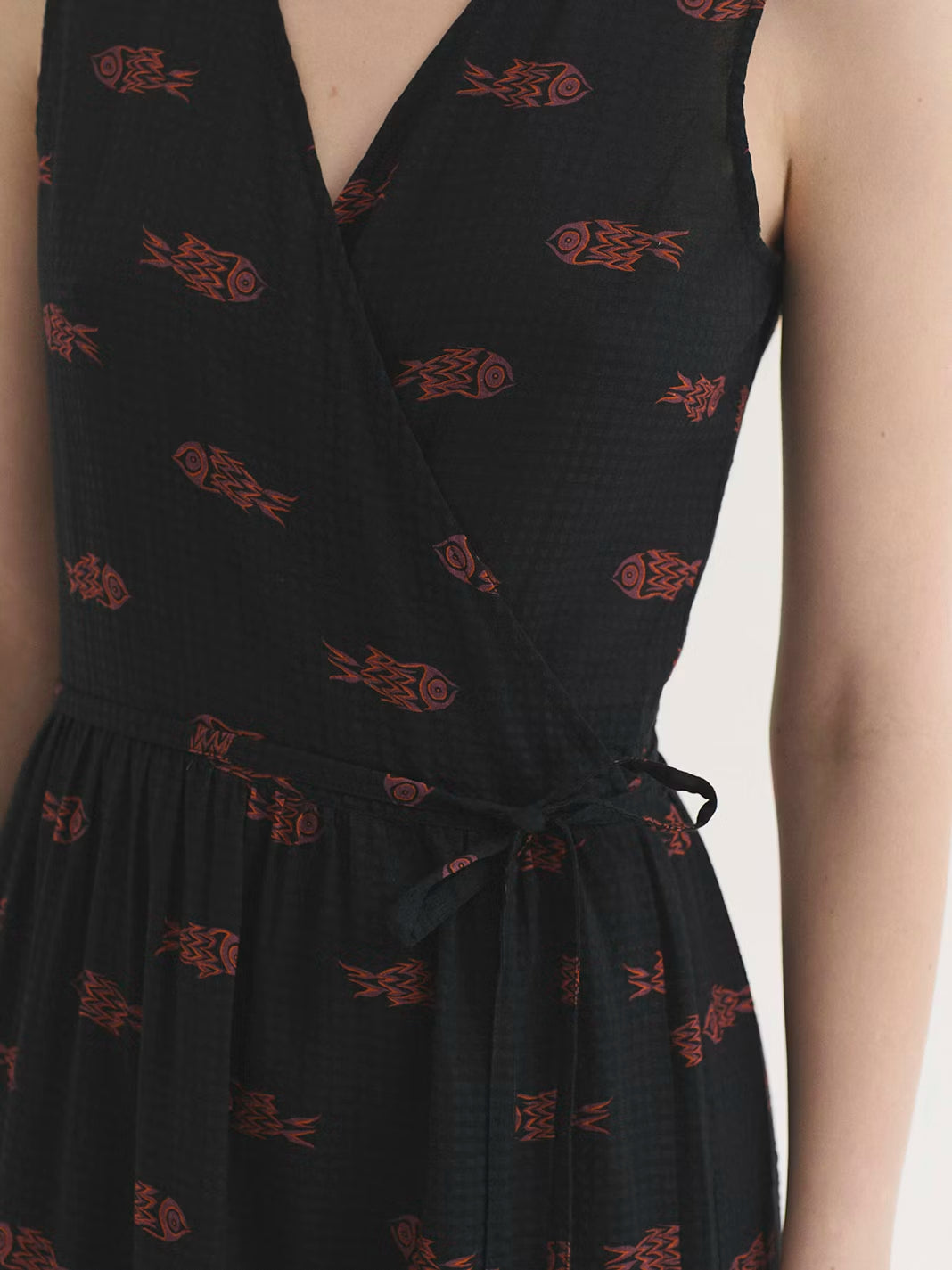 Ithaca Fish print dress Black