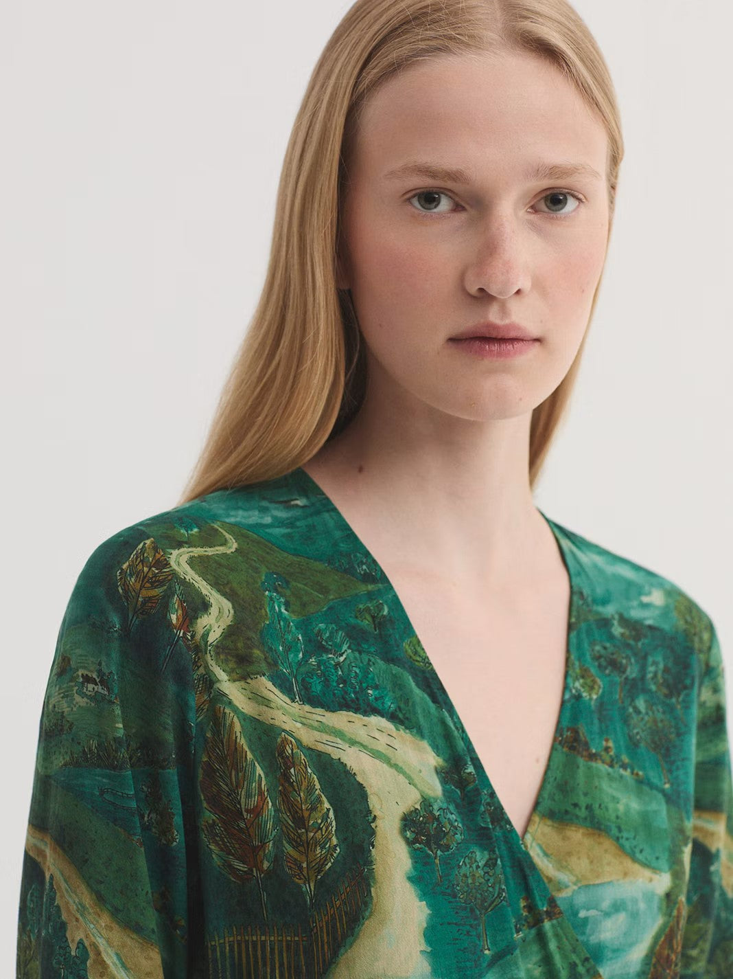 Dress pathways print Green