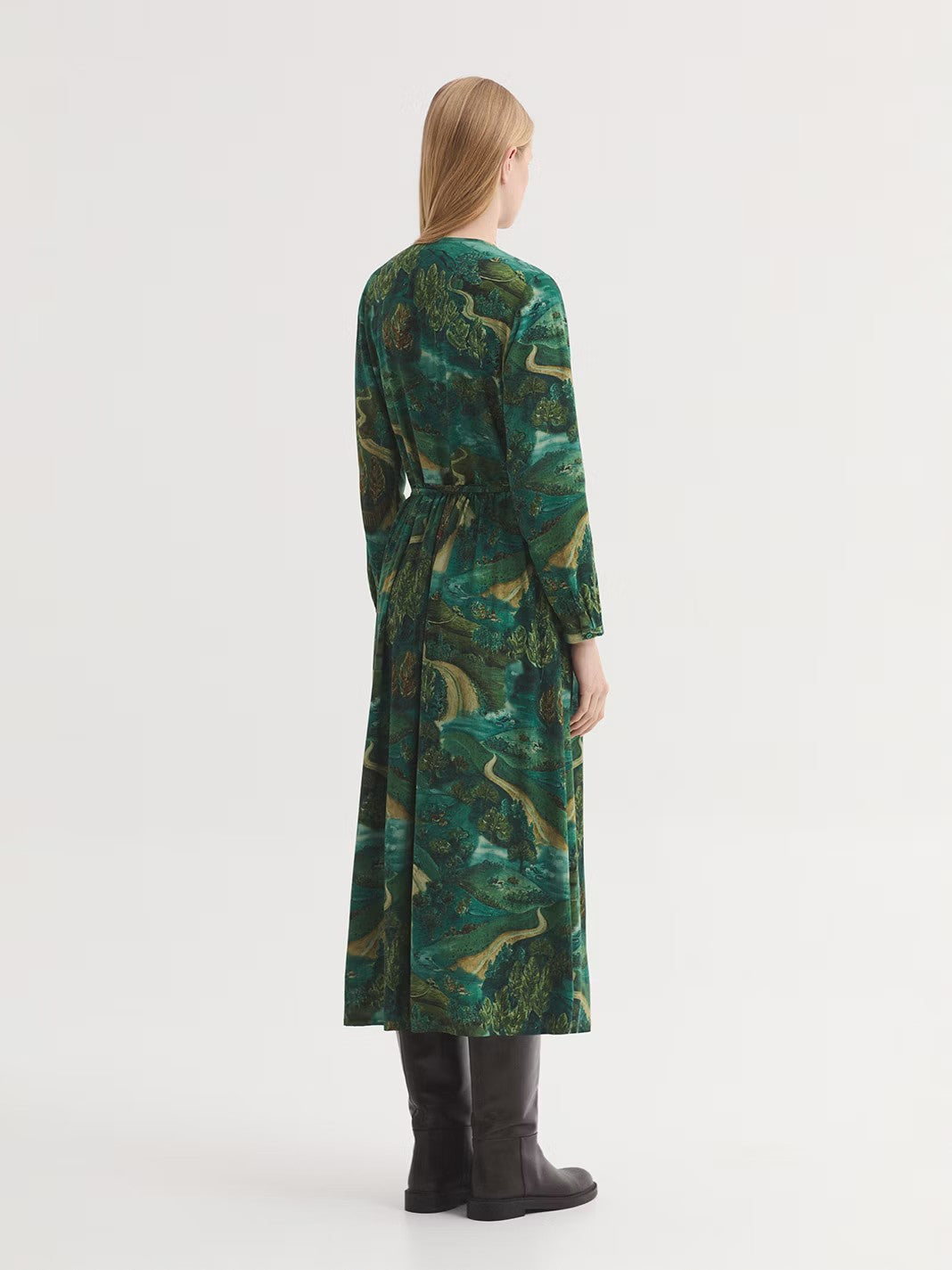 Dress pathways print Green