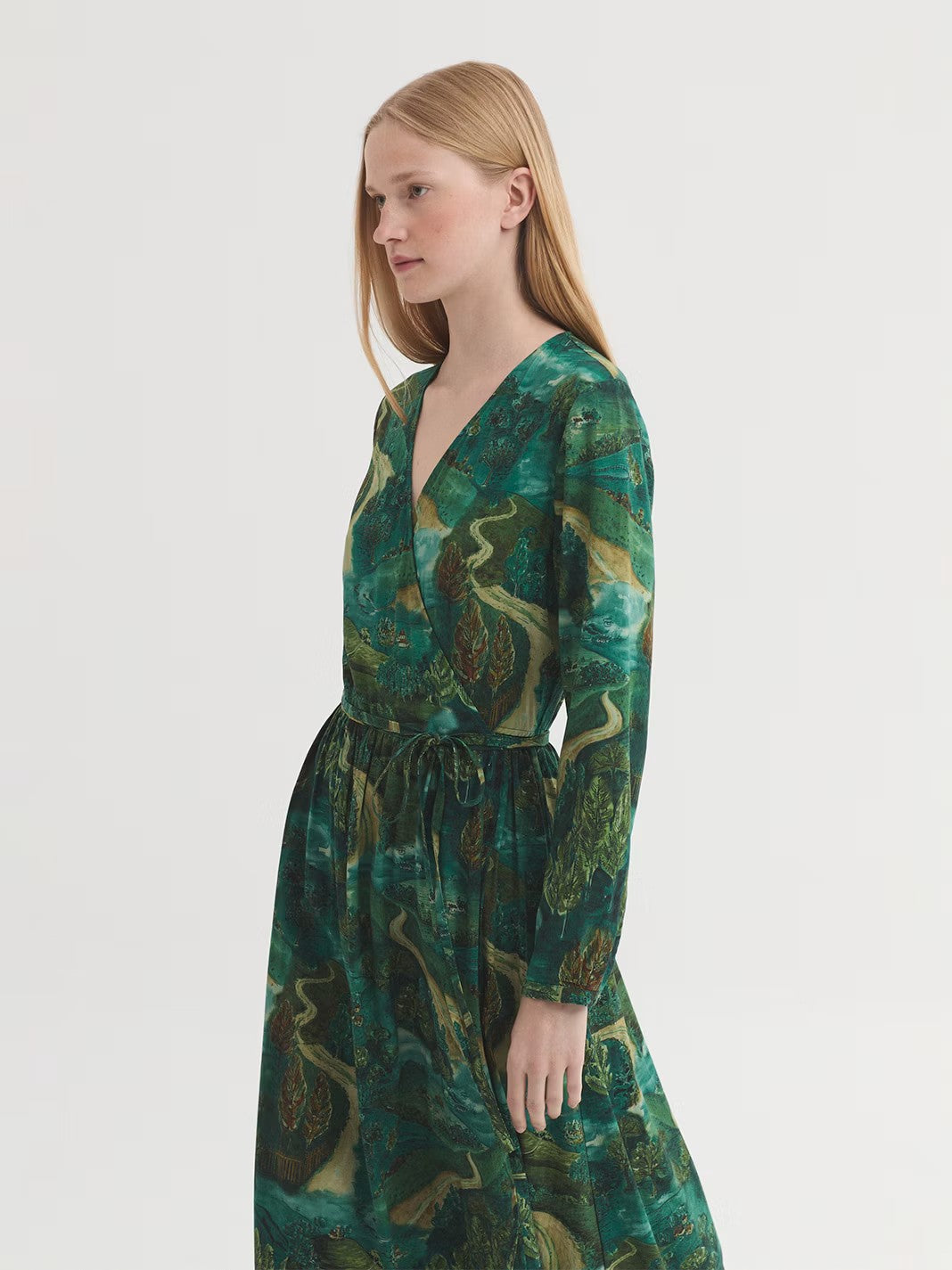Dress pathways print Green