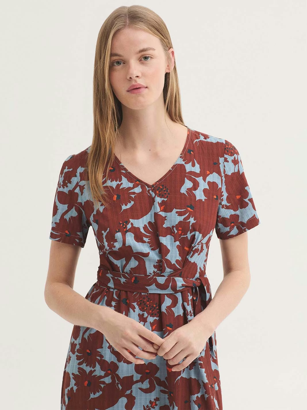 Penelope Flowers print dress Turquoise