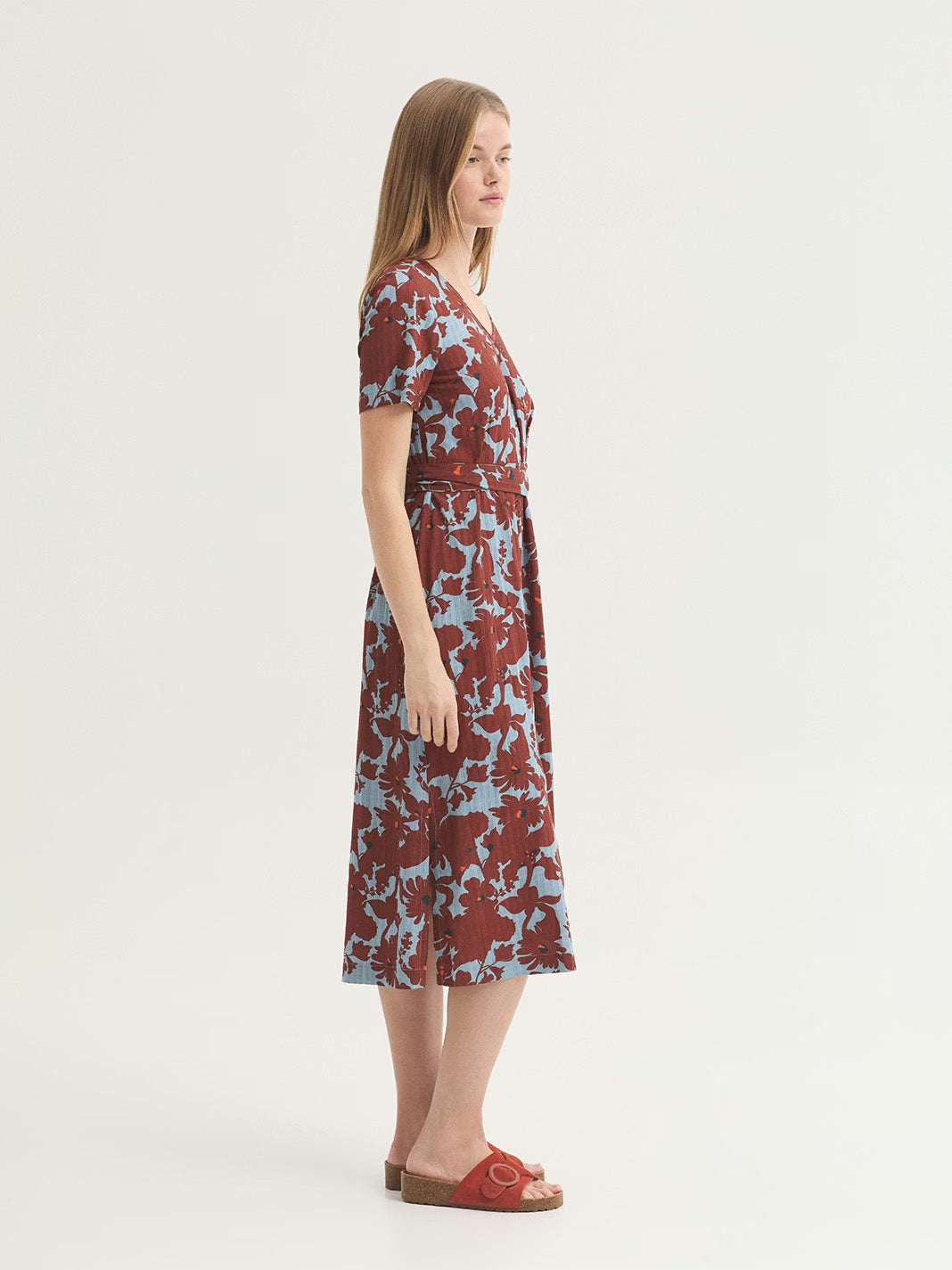 Penelope Flowers print dress Turquoise