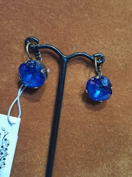 Crystal earrings blue