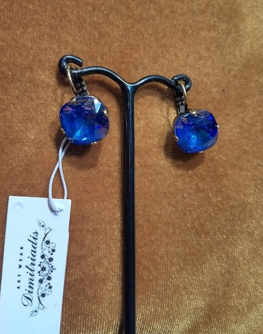 Crystal earrings blue