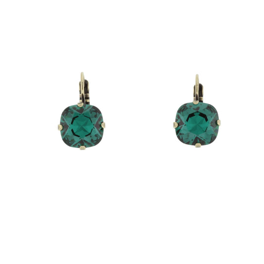 Crystal earrings green